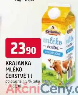 Trefa KRAJANKA MLÉKO ČERSTVÉ 1l polotučné. 1,5% tuku nabídka