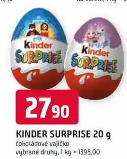 Trefa Kinder Surprise Sladké vajíčko s mléčnou čokoládou s překvapením 20g nabídka