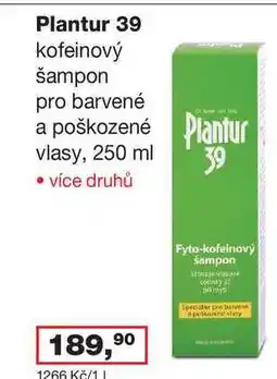 Ráj drogerie Plantur 39 kofeinový šampon pro barvené a poškozené vlasy, 250 ml nabídka