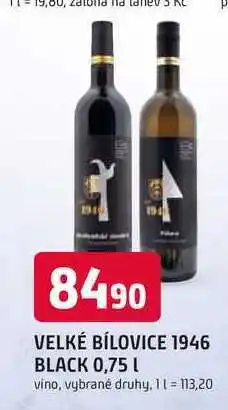 Trefa VELKÉ BÍLOVICE 0,75 L vino, vybrané druhy nabídka