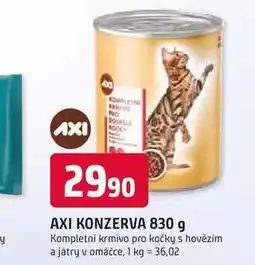 Trefa AXI KONZERVA 830 g Kompletní krmivo pro kočky s hovězím a játry v omáčce nabídka