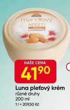 Hruška Luna pleťový krém různé druhy 200 ml nabídka