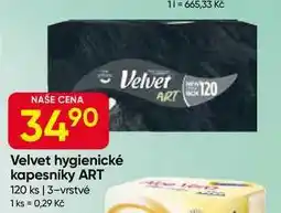 Hruška Velvet hygienické kapesniky ART 120 ks, 3-vrstvé nabídka