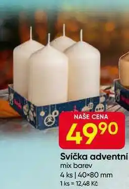 Hruška Svíčka adventní mix barev 4 ks, 40×80 mm nabídka