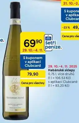 Tesco Habánské sklepy Veltlínské zelené nabídka