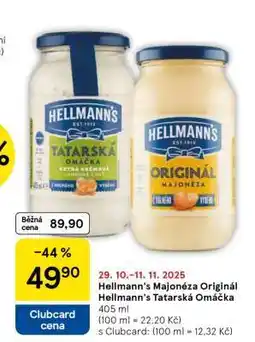 Tesco Hellmann's Majonéza Originál Hellmann's Tatarská Omáčka nabídka