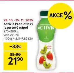 Tesco Activia Probiotický jogurtový nápoj nabídka