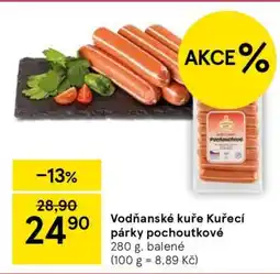 Tesco Vodňanské Kuře Kuřecí párky pochoutkové nabídka