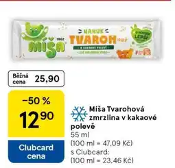 Tesco Míša Tvarohová Zmrzlina v kakaové polevě nabídka