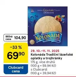 Tesco Kolonáda Tradiční lázeňské oplatky a trojhránky nabídka