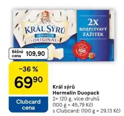 Tesco Král sýrů Hermelín duopack nabídka