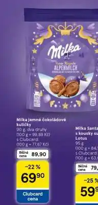 Tesco Milka jemné čokoládové kuličky nabídka