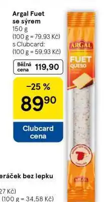 Tesco Argal Fuet se sýrem nabídka