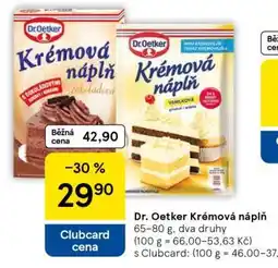 Tesco Dr. Oetker Krémová náplň nabídka