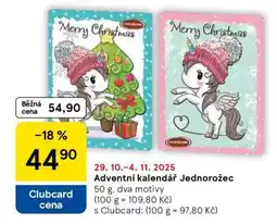 Tesco Adventní kalendář jednorožec nabídka