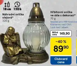 Tesco Hřbitovní svíčka ve skle s dekorací nabídka