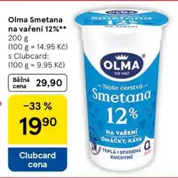 Tesco Olma smetana na vaření 12% nabídka