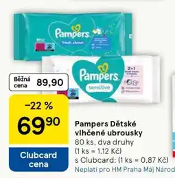 Tesco Pampers Dětské vlhčené ubrousky nabídka