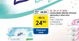 Tesco Linteo Baby Dětské vlhčené ubrousky s aloe vera nabídka