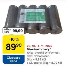 Tesco Dřevěné brikety nabídka