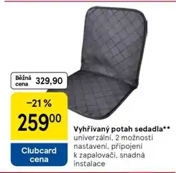 Tesco Vyhřívaný potah sedadla nabídka