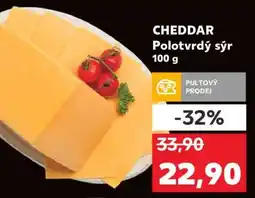 Kaufland CHEDDAR Polotvrdý sýr 100 g nabídka