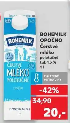 Kaufland BOHEMILK OPOČNO Čerstvé mléko polotučné nabídka