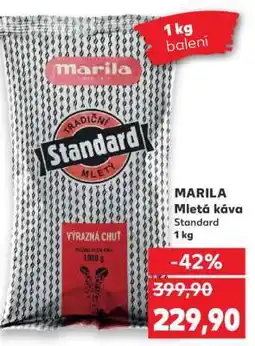 Kaufland MARILA Mletá káva Standard 1 kg nabídka