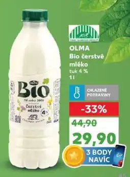 Kaufland OLMA Bio čerstvé mléko nabídka