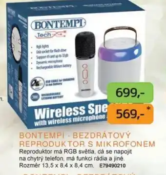 Dráčik Bontempi - Bezdrátový reproduktor s mikrofonem nabídka