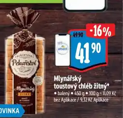Albert Mlynářský toustový chléb žitný* nabídka