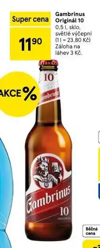 Tesco Pivo gambrinus originál 10 nabídka