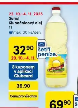 Tesco Sunol slunečnicový olej nabídka