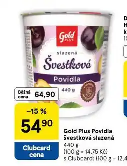 Tesco Gold plus povidka švetsková slazená nabídka
