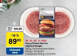 Tesco Tesco finest iberico vepřový burger nabídka
