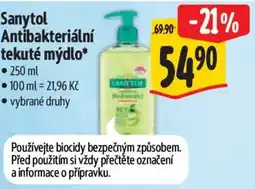 Albert Sanytol Antibakteriální tekuté mýdlo* nabídka