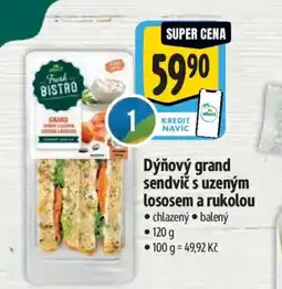 Albert Dýňový grand sendvič s uzeným lososem a rukolou nabídka