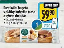 Albert Rustikální bageta s plátky kuřecího masa a sýrem cheddar nabídka