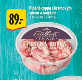 Albert Plněná coppa s krémovým sýrem a lanýžem nabídka