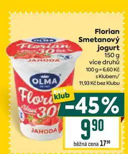 Billa OLMA Florian Smetanový jogurt nabídka