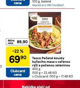 Tesco Pečené kousky kuřecího masa s vařenou rýží a pečenou zeleninou nabídka