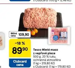 Tesco Mleté maso z vepřové plece nabídka