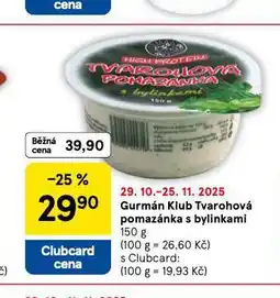 Tesco Tvarohová pomazánka s bylinkami nabídka
