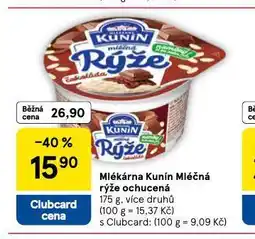 Tesco Kunín mléčná rýže ochucená nabídka
