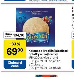 Tesco Kolonáxda tradiční oplatky a trojhránky nabídka
