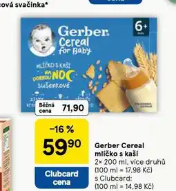 Tesco Gerber cereal mlíčko s kaší nabídka