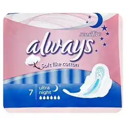 Terno Always Sensitive Ultra night hygienické vložky 7 ks nabídka