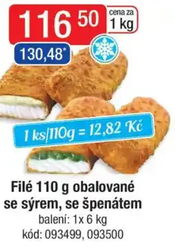 Qanto Filé obalované se sýrem, se špenátem nabídka