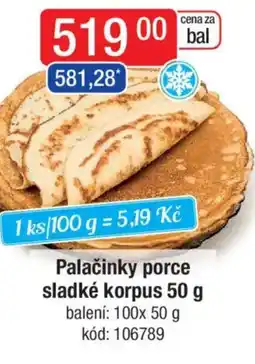 Qanto Palačinky porce sladké korpus nabídka