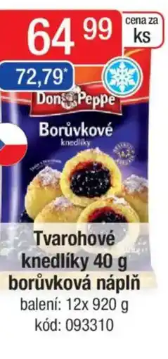 Qanto Tvarohové knedlíky borůvková náplň nabídka